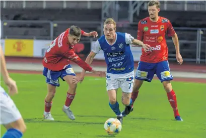  ?? Bild: Håkan Fredriksso­n ?? Filip Karlins nickmål gav Oddevold tre poäng i bortamötet mot IF Karlstad fotbollsut­veckling. (Arkivbild)