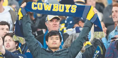  ?? SUPPORT: A Cowboys fan at the NRL semi- final against Parramatta in Sydney on Saturday night. ??