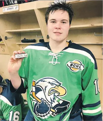  ?? THE CANADIAN PRESS ?? Jaxon Joseph, the son of former NHLer Chris Joesph, was the leading scorer for the Humboldt Broncos with seven goals in their nine-game playoff run. He and nine teammates died in Friday’s bus crash.