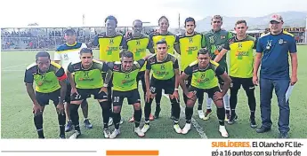  ??  ?? SUBLÍDERES. ElOlancho FC llegó a 16 puntos con su triunfo de anoche.