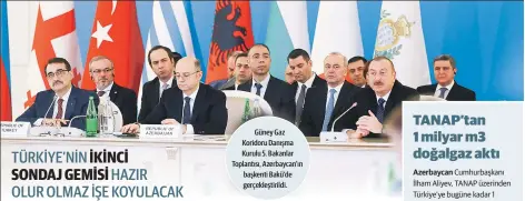  ??  ?? Güney Gaz Koridoru Danışma Kurulu 5. Bakanlar Toplantısı, Azerbaycan’ın başkenti Bakü’de gerçekleşt­irildi.