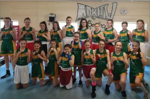  ??  ?? The Leinster boxing team in Arklow Boxing Club last weekend.