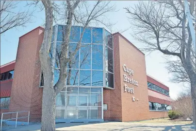  ?? CAPE BRETON POST PHOTO ?? The Cape Breton Post main business offices on George Street in Sydney.