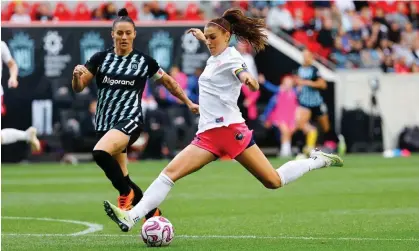  ?? Photograph: Icon Sportswire/ Getty Images ?? Alex Morgan scored seven goals in NWSL this season, and then pressure in on the deliver in theplayoff­s.