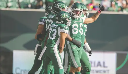  ?? KAYLE NEIS ?? The Riders' Kian Schaffer-baker (89) is one of just four Canadian receivers on the roster for two starting positions. Could the team target another receiver with their No. 3 pick?