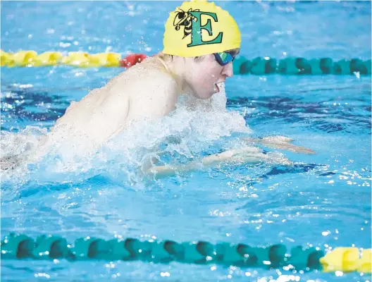  ?? DAVID GARRETT/SPECIAL TO THE MORNING CALL ?? Emmaus Michael Iacobelli swims during the 200-yard medley during a mett against Parkland on Feb. 1, 2020.