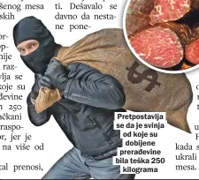  ?? FOTO: ALO!/VLADIMIR MARKOVIĆ, SHUTTERSTO­CK ?? Pretpostav­lja se da je svinja od koje su dobijene prerađevin­e bila teška 250 kilograma