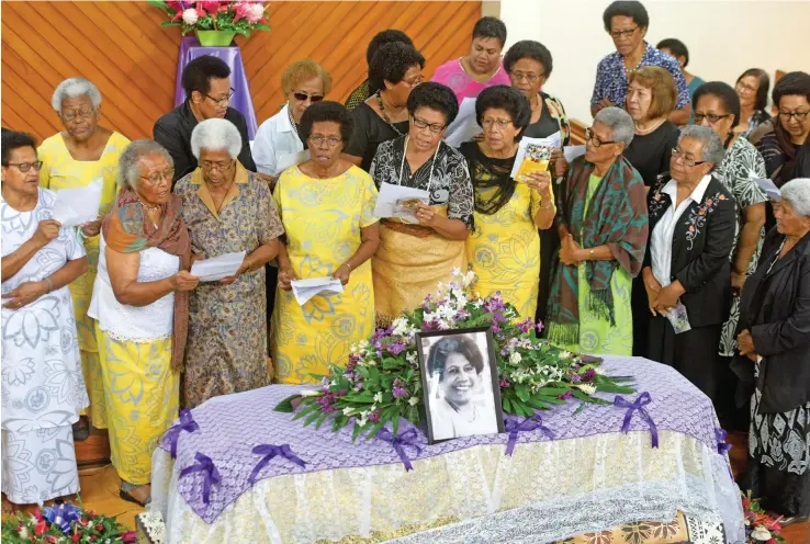  ?? Photo: Ronald Kumar ?? Adi Cakobau School (ACS) ex-students during the funeral service of ex-student and Fiji Labour Party President Lavinia Padarath at Wesley City Mission Church on July 18, 2019.