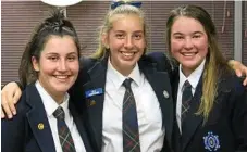  ??  ?? LEFT: The Fairholme College Moot team (from left) Sienna Davis, Lilli Anderson, Alissa Wood.