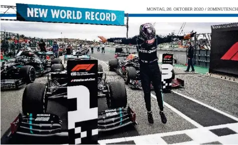  ?? REUTERS ?? Überfliege­r Lewis Hamilton raste im Süden Portugals zum achten Saisonsieg und nähert sich weiter seinem siebten Wm-titel.