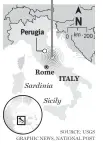  ??  ?? AMATRICE: The magnitude 6.2 quake struck this town 76 km southeast of Perugia at 3:36 A.M. local time.