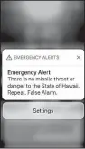  ?? AP/CALEB JONES ?? Screen captures from a smartphone show the emergency alert that went out to cellphones across Hawaii just before 8:10 a.m. and the message canceling the alert about 38 minutes later.