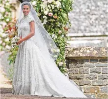  ??  ?? Pippa Middleton, sister of Britain’s Catherine, Duchess of Cambridge, arrives for her wedding to James Matthews at St Mark’s Church in Englefield, west of London. — AFP photos