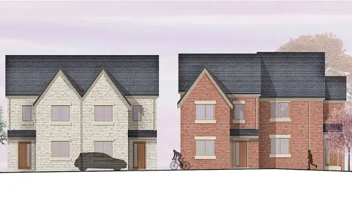  ?? ?? ●●An artist’s impression of homes planned for Grane Road
