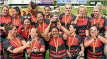  ?? PHOTO: PHOTOSPORT ?? Anything they can do ... a day after their men’s team’s triumph, Canterbury won their first national women’s title after edging Counties.