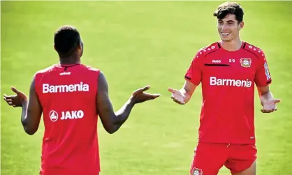  ??  ?? Kai Havertz has told Bayer Leverkusen he wants to join Chelsea. Photograph: Sascha Steinbach/EPA