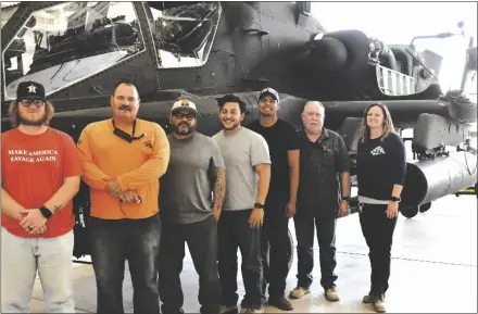  ?? ?? From left to right; Josh parker, Jim schremp, Jose Ochoa, Guillermo torres, Daniel Miranda, Dave Gresham, Charlie saltz, and not pictured is Johnny Martinez but all of them make up the Aircraft Weapons Division at u.s. Army Yuma proving Ground. (photo by Brandon Mejia)