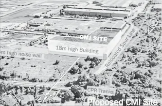  ?? CITY OF CAMBRIDGE ?? Combined Metal Industries is proposing to construct a new building to help cut noise levels affecting the nearby Bluerock subdivisio­n in east Galt.