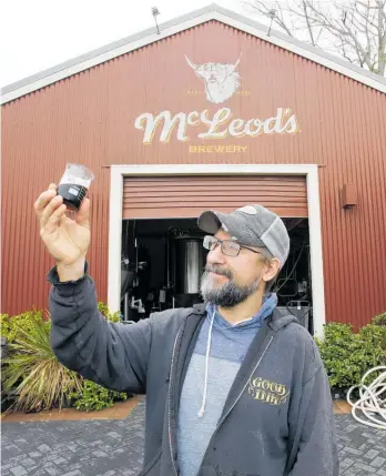  ??  ?? McLeod’s Brewery head brewer Jason Bathgate is celebratin­g yet more success for the Waipu¯ business after it’s Paradise Pale Ale made the list of the country’s top 30 beers and ciders.