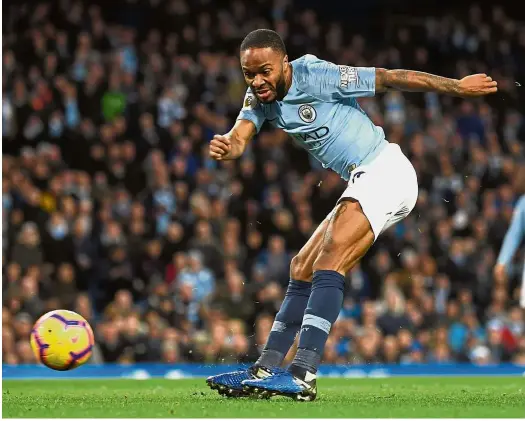  ?? — AFP ?? Tough lad: Raheem Sterling was subjected to reported racist abuse from Chelsea fans during Manchester City’s 2- 0 defeat at Stamford Bridge.