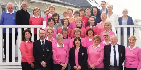  ??  ?? Kim Kennedy, Club PRO, John Barry, Club Captain, Maura Murphy, Lady Captain, Breda Murphy, Chairperso­n 2 Sisters Committee, Sean Daly, Club President, with club members launching the 2 Sisters Golf Tournament which will be held on July 13 and 14 at...