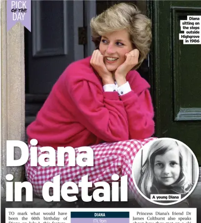  ??  ?? A young Diana
Diana sitting on the steps outside Highgrove in 1986