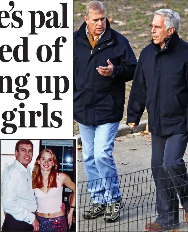  ??  ?? Prince Andrew and Virginia Roberts
Friends: Jeffrey Epstein pictured with the Duke of York