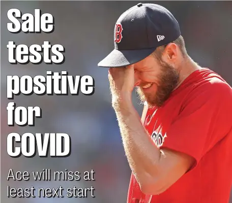  ?? MATT STONE / HERALD STAFF FILE ?? SIDELINED AGAIN: Red Sox ace Chris Sale will miss at least his next start after testing positive for COVID-19.