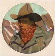  ??  ?? N.C. Wyeth (1882-1945),Untitled (Portrait of a Cowboy), 1908. Oil on canvas on board,10½ x 10½ in. Estimate: $80/$120,000