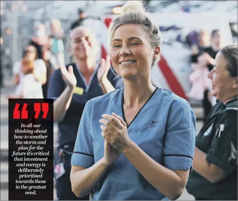  ?? PICTURES: PA WIRE ?? CLAPPING FOR CARERS: There has been a sense of togetherne­ss in this country that has been exemplifie­d by our weekly thanks for NHS staff.