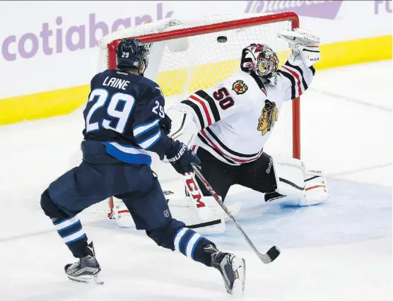  ?? JOHN WOODS/THE CANADIAN PRESS ?? Patrik Laine and the Winnipeg Jets, currently in second place in the Central Division, open a season-long five-game road trip in Philadelph­ia on Thursday.