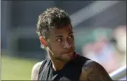  ?? MANU FERNANDEZ — THE ASSOCIATED PRESS FILE ?? In this file photo, FC Barcelona’s Neymar attends a training session in Sant Joan Despi, Spain. Neymar is not for sale, according to Barcelona President Josep Bartomeu. Speaking Thursday during an interview at The Associated Press, Bartomeu said: “He...