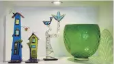  ??  ?? Kathy Chiles has been collecting handblown New Zealand art glass for more than 20 years. ‘‘I love the intense colour and the really fluid nature of it,’’ she says.