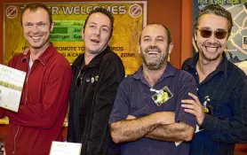  ?? Kirsty Wiggleswor­th/Associated Press ?? Karl Wallinger, right, was among artists who backed climate organizati­on Future Forests. Others include Gary Kemp from Spandau Ballet, from left, Joe Strummer from The Clash and Keith Allen from Fat Les.