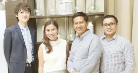  ??  ?? Dr. Fang-Wen Tseng with Merz Philippine­s’ Judith Albano, Jorge Libanan and Dr. Venzo Viceral