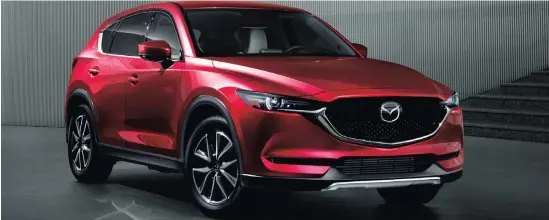 ??  ?? Imposing front-end styled in line with the rest of the Mazda family. LED lights are standard on the flagship Akera model.