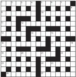  ??  ?? No. 15,972 PRIZES of £20 will be awarded to the senders of the first three correct solutions checked. Solutions to: Daily Mail Prize Crossword No. 15,972, PO BOX 3451, Norwich, NR7 7NR. Entries may be submitted by second-class post. Envelopes must be postmarked no later than tomorrow. Please make sure you enclose your name and address.