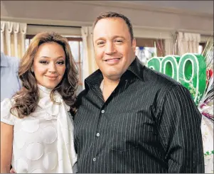  ?? AP PHOTO ?? In this January 2007, file photo, Kevin James and Leah Remini pose on the set of the CBS comedy “The King Of Queens” at Sony Studios in Culver City, Calif. Remini will be part of the cast of James’ CBS sitcom “Kevin Can Wait” for the 2017-18 season.