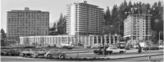  ?? ?? Oku 64/Oak Street (above), Don Redden (far left), Park Royal Towers, West Vancouver, 1956