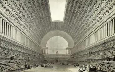  ??  ?? Ledoux’nun (1736-1806) Fransa Ulusal Kitaplığı Projesi.