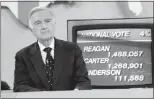  ?? ASSOCIATED PRESS ?? Walter Cronkite, on his 64th birthday, anchors his last CBS election night special while broadcasti­ng in New York City on Tuesday, Nov. 4, 1980.