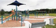  ??  ?? Meridiana’s 4-acre Explorer’s Park features climbers, slides, swings and other play equipment.