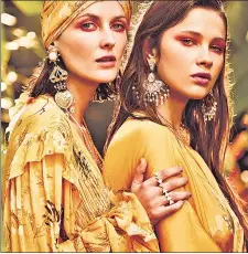  ??  ?? (Above) Lemon sorbet, one of the colours of 2021, shows up in the first-ever pret collection by Falguni & Shane Peacock. (Above left) Anita Dongre’s ode to the pichhwai art form.