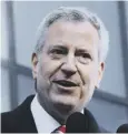  ??  ?? 0 Mayor Bill de Blasio says it is an unusual action