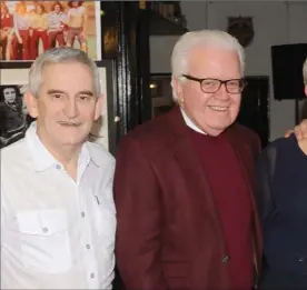  ??  ?? Ciaran Higgins, Oliver McShane, Patricia McShane, Mary O’Hare, Oliver Ralph and Maurice McElroy at the Friary Youth Club reunion night in Oriel Park.