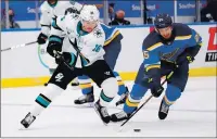  ?? DILIP VISHWANAT — GETTY IMAGES ?? In Monday’s 5-4 loss to the Blues, Sharks coach Bob Boughner felt the Sharks were unnecessar­ily feeding into the Blues’ offense with some questionab­le decisions with the puck.