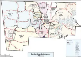  ??  ?? Northeast Benton County includes Justice of theh Peace District 1 (Mike McKenzie), District 6 (Pat Adams) and District 7 (Joel Jones).