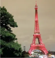  ?? Reuters ANA ?? A SERENE view of the Eiffel Tower in Paris during a two-day special show in September presented by lighting designers Motoko Ishii and Akari-Lisa Ishii to celebrate 160 years of diplomatic relations between France and Japan. The Eiffel Tower will be closed today because of planned protests in the French capital, the site’s operator said. About a dozen museums, including the Grand Palais, cultural sites such as the Opera and shops in central Paris have also been ordered by police to close over fears of violence. |