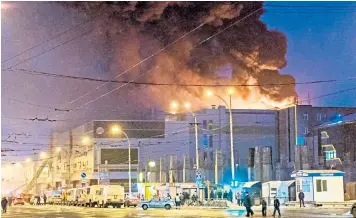 ??  ?? Russian authoritie­s have launched a criminal investigat­ion into the deadly fire as four people were arrested yesterday