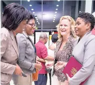  ??  ?? From left: Heart Trust/NTA’s Dr Janet Dyer, Billy Craig Insurance Brokers’ Karlene Mayer, Conduent’s Lyn Langford, and Heart Trust/NTA’s Kenesha Campbell at the Outsource2­Jamaica cocktail reception at KIA in Montego Bay.